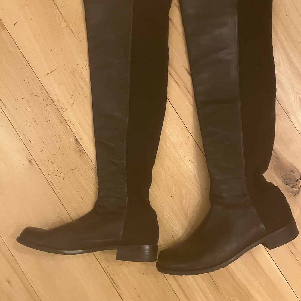 Stuart Weitzman Black Over-the-Knee Boots. Size 9